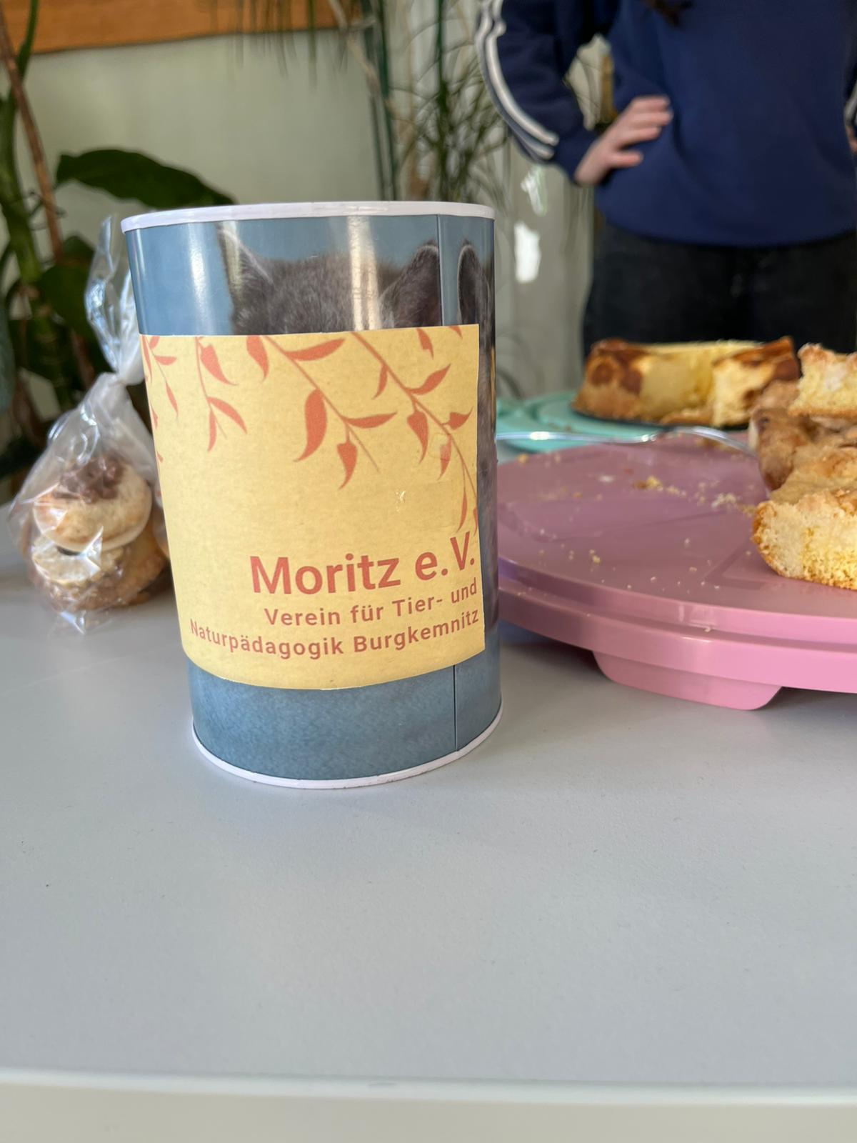 Spendenbox für die Moritz e.V.